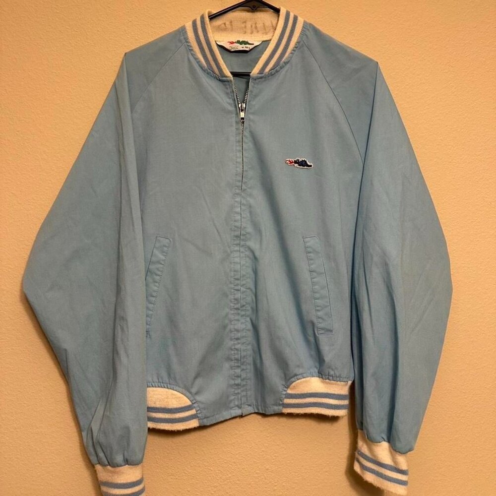 Vintage 80s Sears Braggin Dragon Thin Blue Bomber Jacket